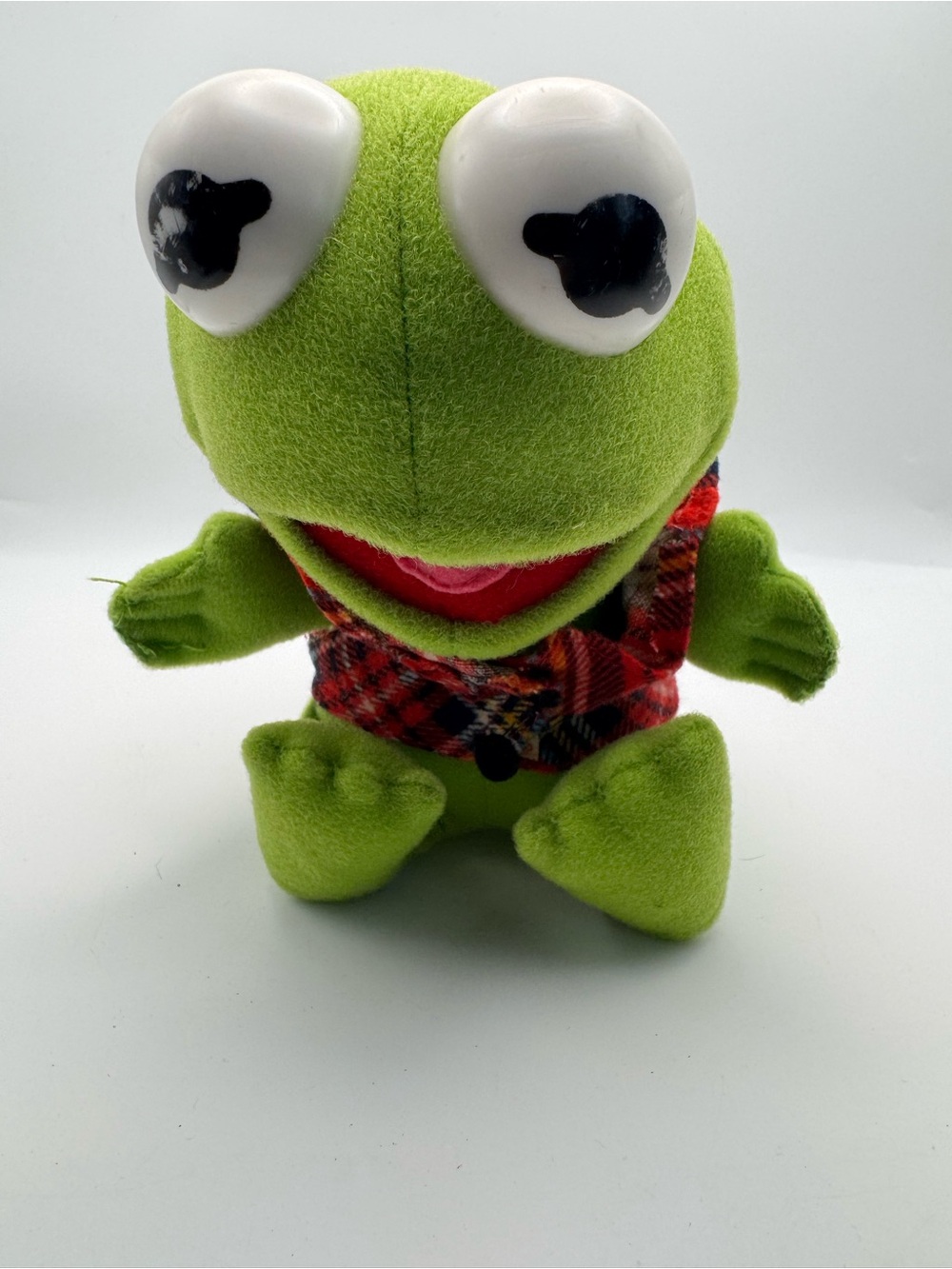 Vintage 1987 Baby Kermit Plush Muppet Babies Jim Henson – Plaid Vest